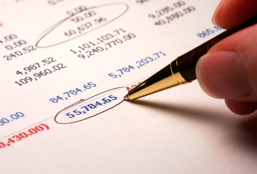 Balance sheet and pen