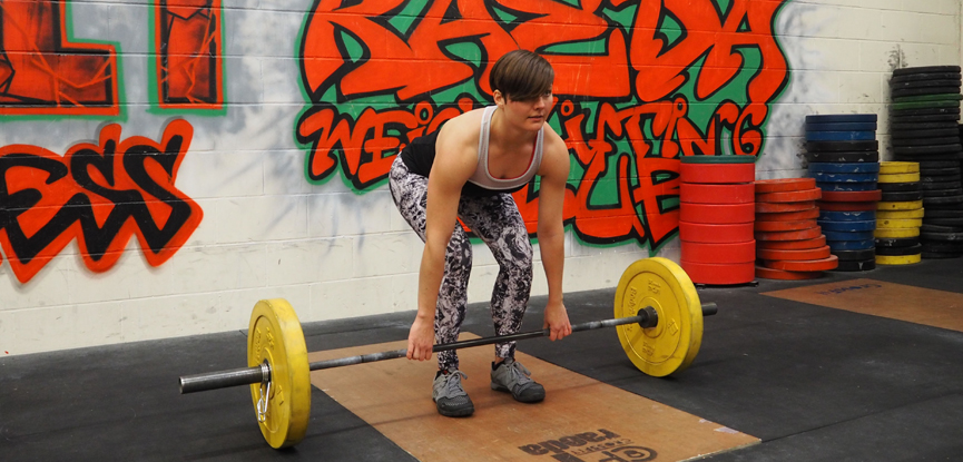 Georgina demonstrates a Romanian deadlift