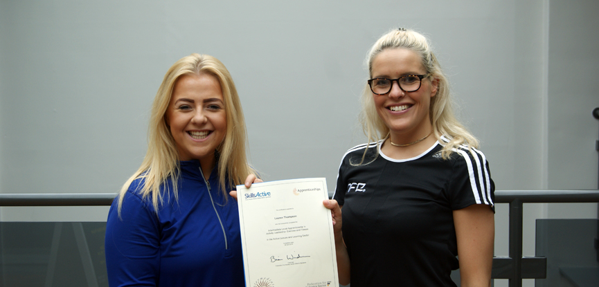 apprentice lauren thompson with her HFE support tutor Danielle Sharrock