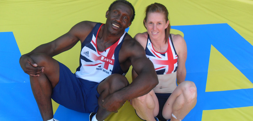 Olympic sprinter Laura Turner-Alleyne with Linford Christie