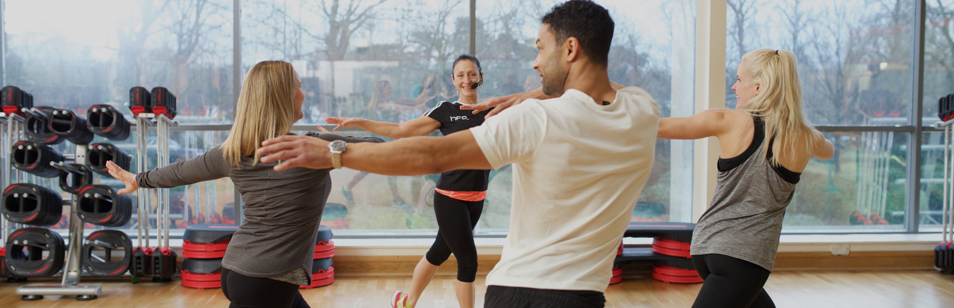 HFE ETM student leading a freestyle aerobics class