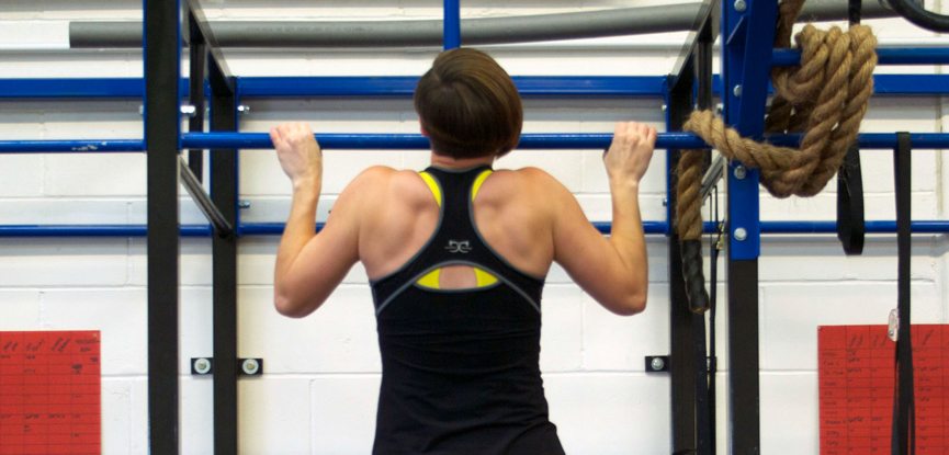 Georgina taking part in the Fran CrossFit WOD