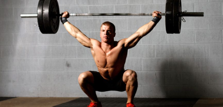 Overheard squat, performed as part of the Nancy CrossFit WOD