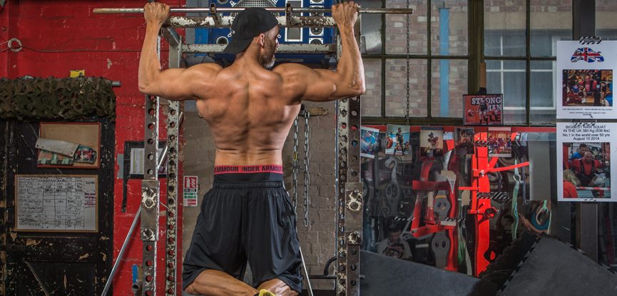 James Crossley performing a pull up