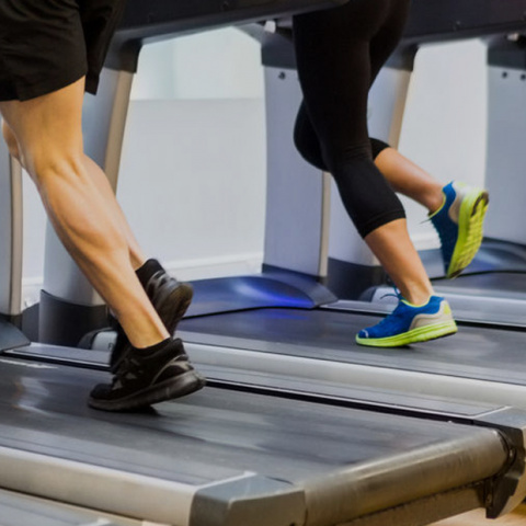 Runners on a treadmill