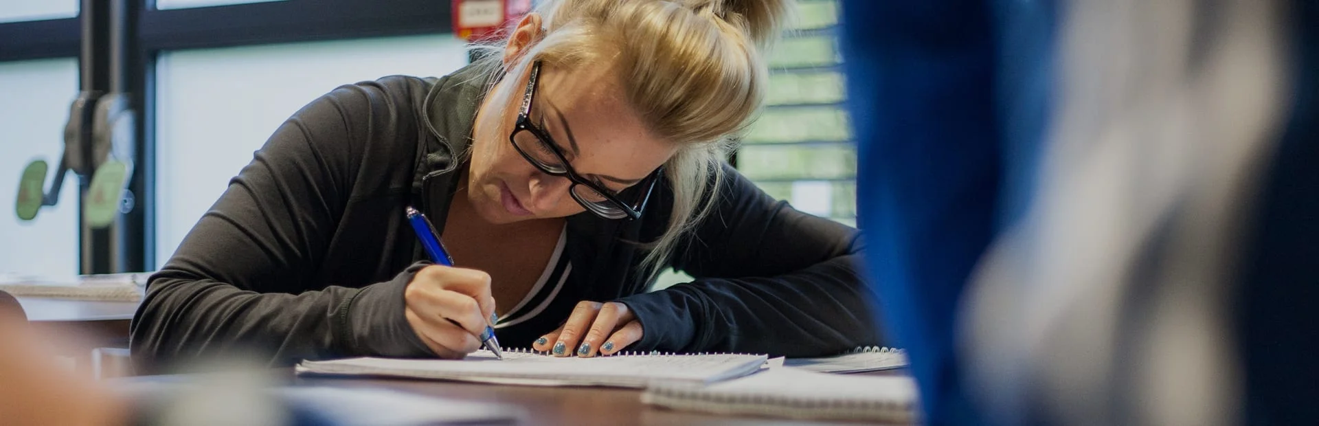 HFE student taking a Level 3 anatomy and physiology exam