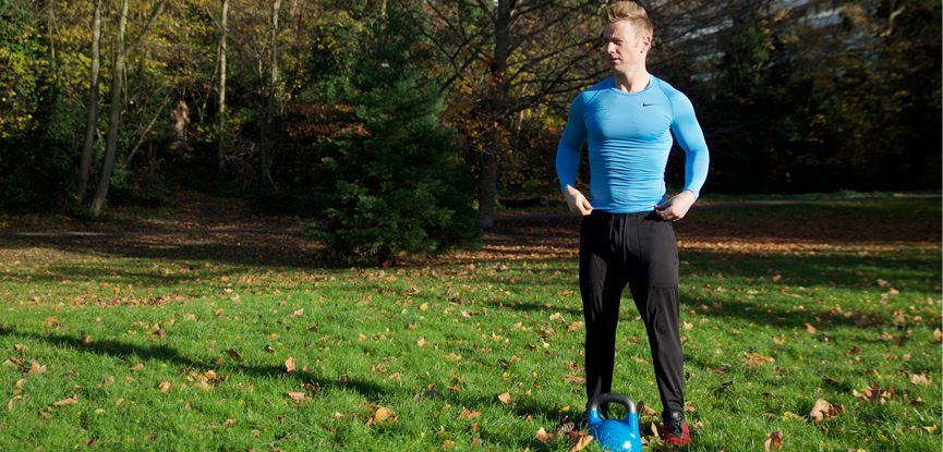 Elite personal trainer Scott Laidler using a kettelbell