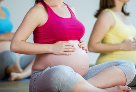 Pregnant women taking part in an exercise class