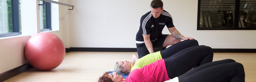 Students taking part in HFE's Level 3 mat Pilates course