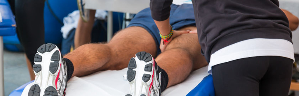 Sports massage therapists can work at sporting events