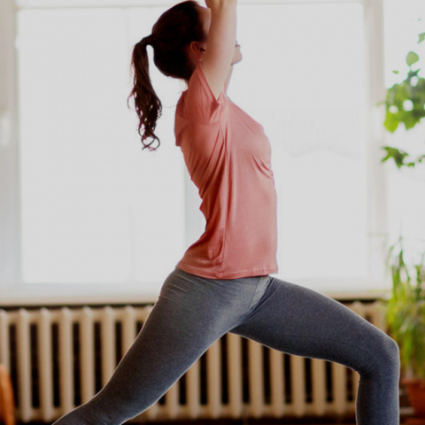 Students taking part in a yoga class