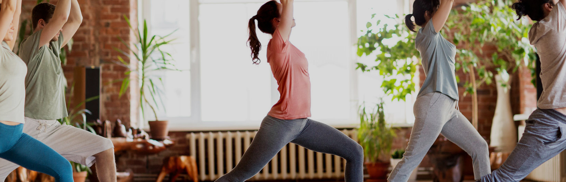 Students taking part in a yoga class