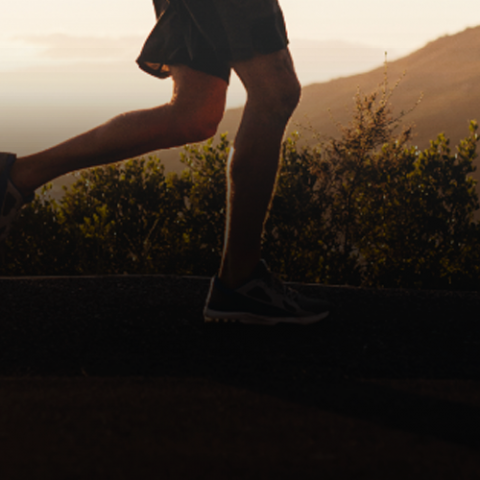 Running in sunset