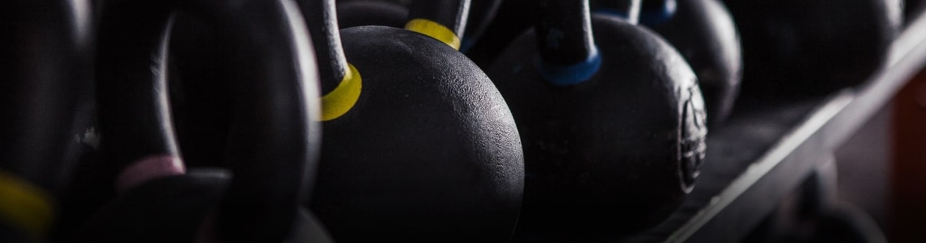 Kettlebells in a gym