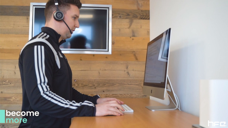 support tutor at standing desk