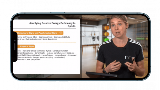 eating disorders online lecture shown on iPhone screen