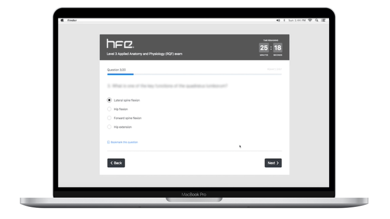 HFE theory test on MacBook screen