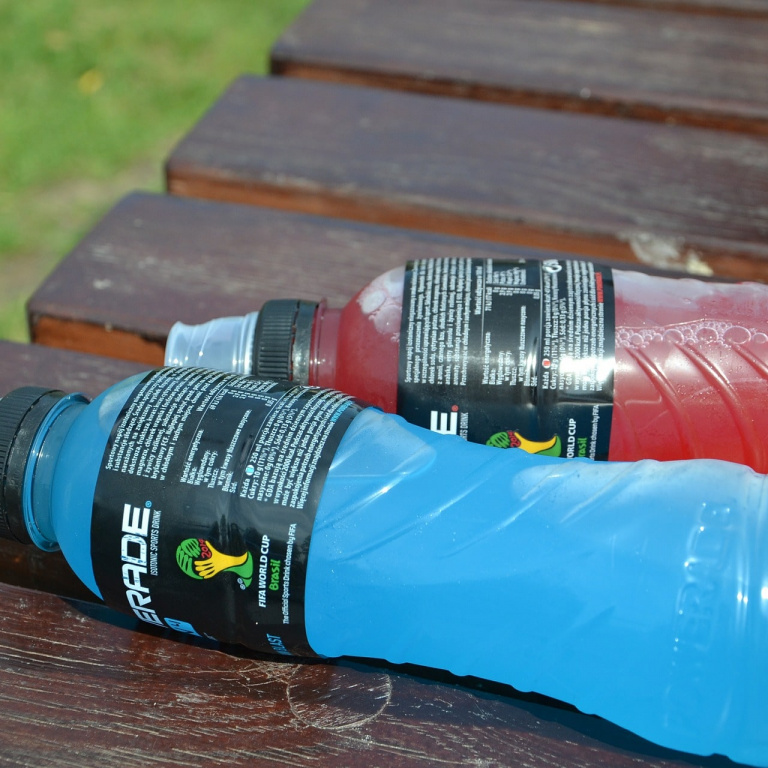 two sports drinks containing electrolytes