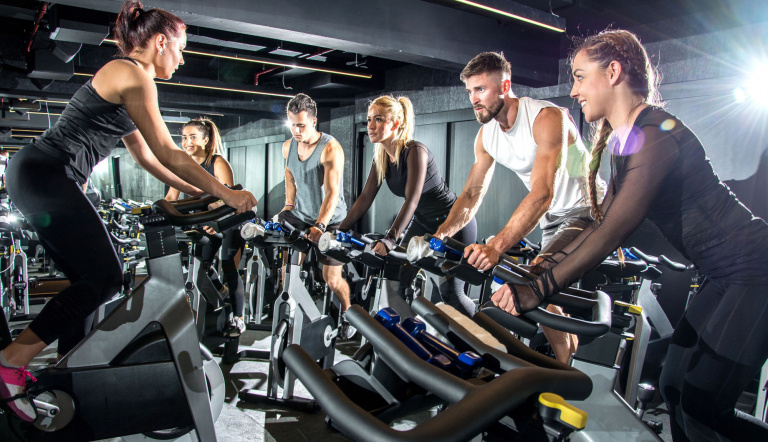 group cycling class