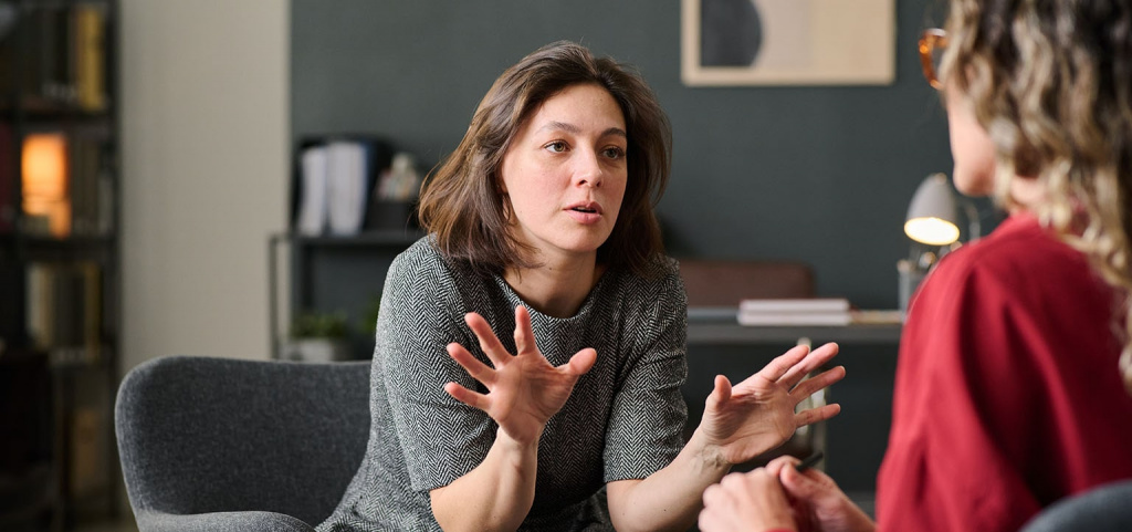 health coach with client