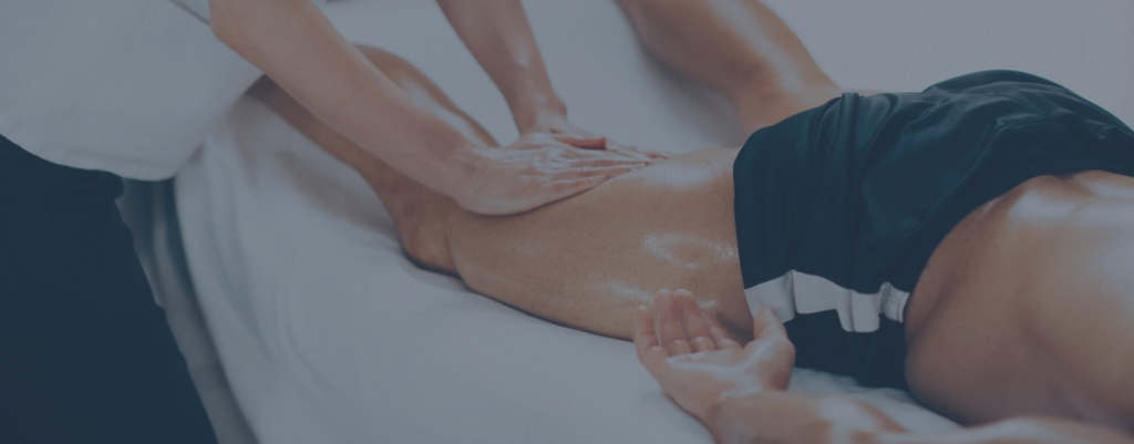 A Sports Massage therapist providing treatment to a patient A Sports Massage therapist providing treatment to a patient