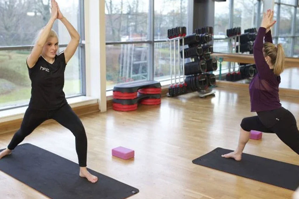 HFE students taking part in Iyengar yoga